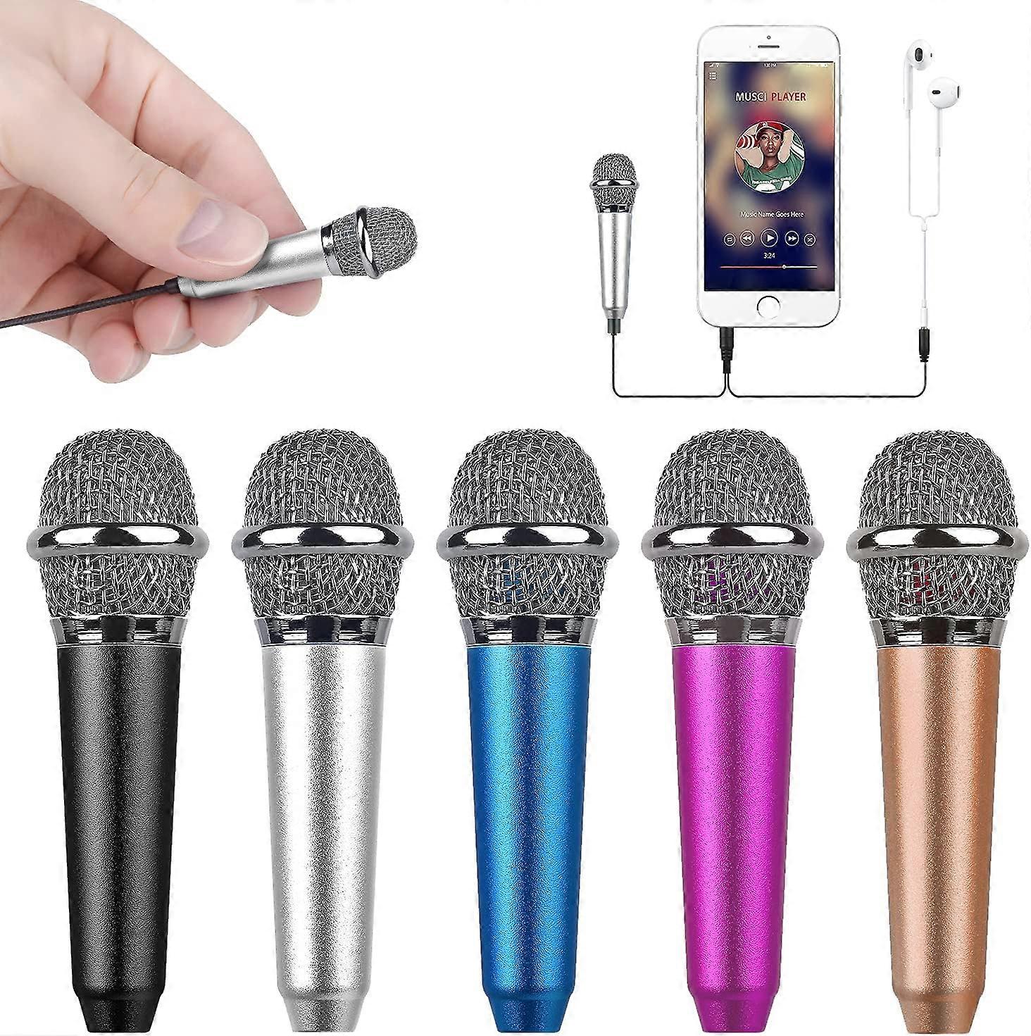 Mini Portable Vocal/Instrument Microphone for Mobile Phone Laptop Notebook Apple iPhone Sumsung Android with Holder Clip (Silver)