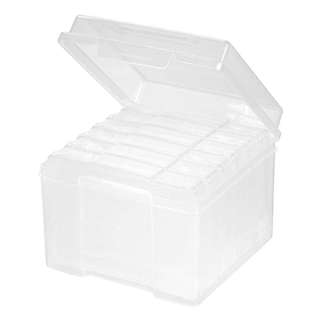 5x7 Inch Photos Cases And Clear Craft Keeper With Buckle Design 6 Inner Cases Plastic Storage Conta