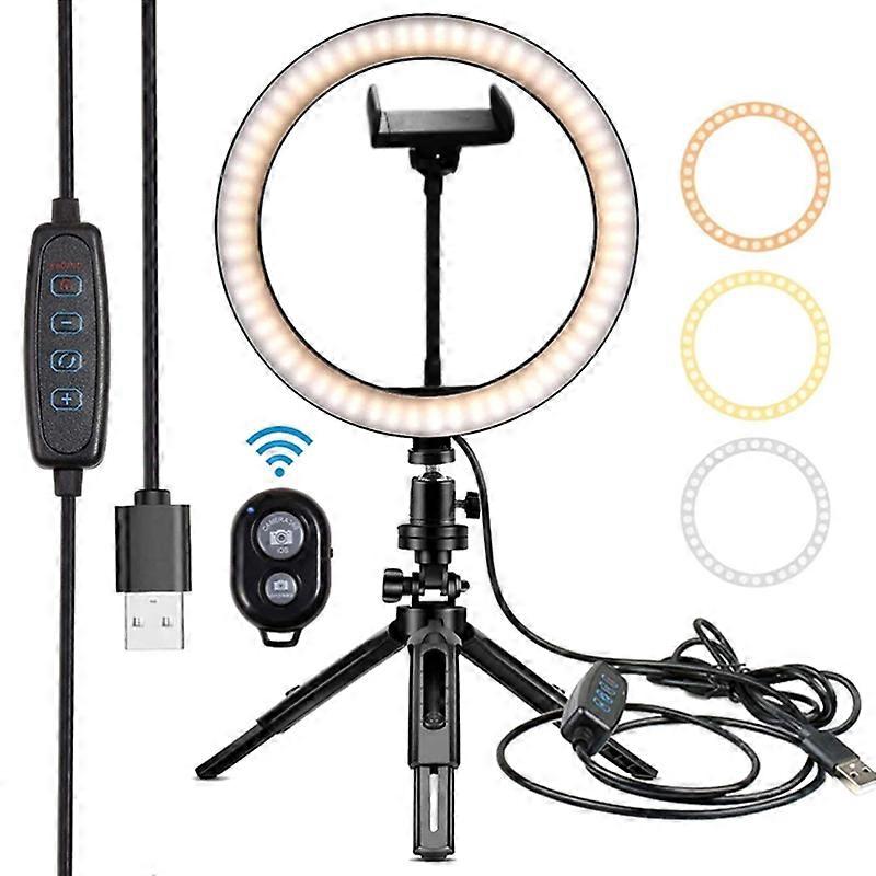 LED Selfie Ring Lamp Mobile Phone Live Streaming Fill Light Bracket Vlog Light