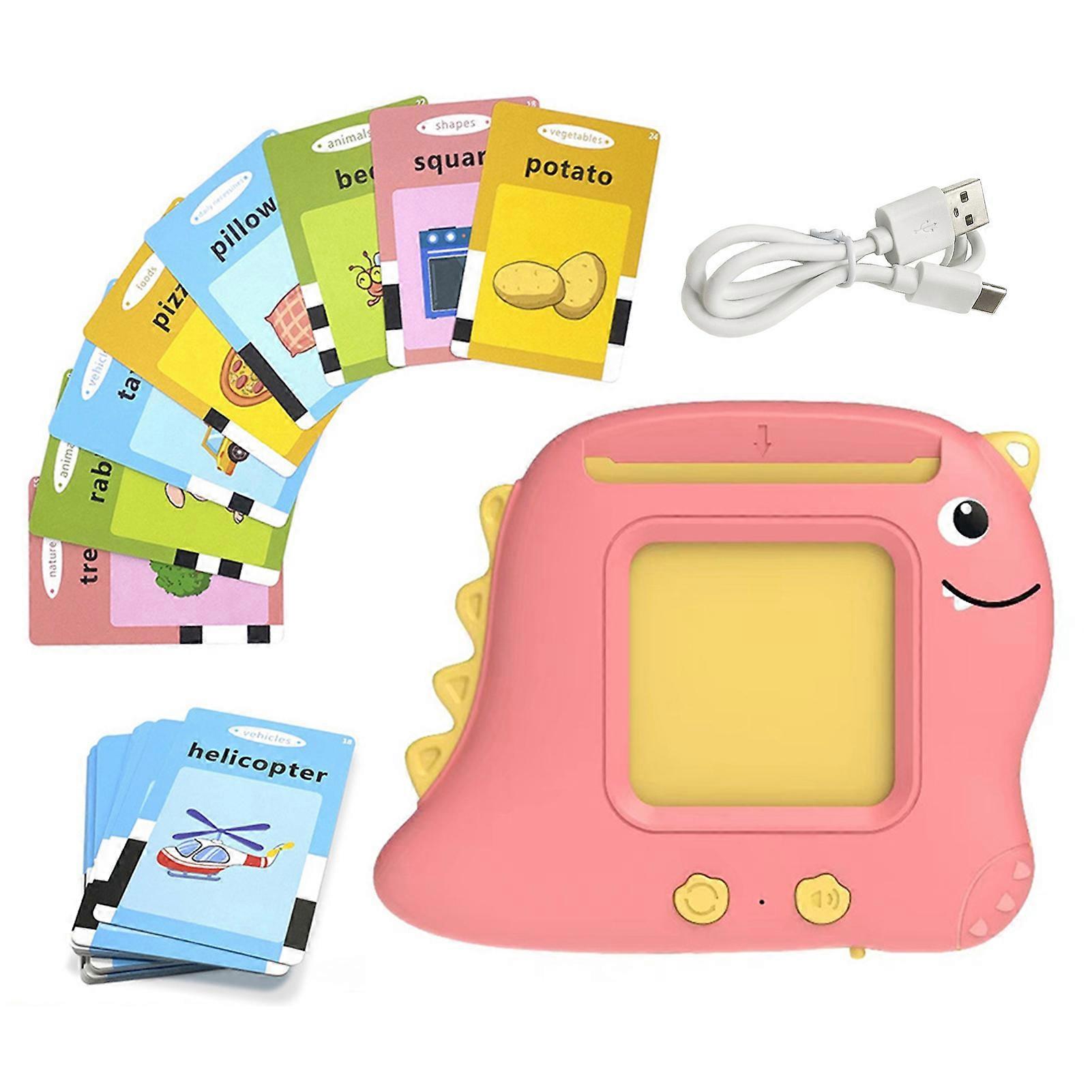 1 Set Talking Flash Card Educational Toy Kids Dinosaur Early Education Machine Travel Preschooler ABC Words Reading Learning Toy Toddlers Boys Girls G