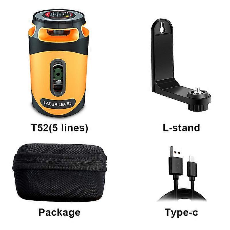 New Arrival Laser Level Green 2 Lines 5 Lines Magnetic Base and Chargable Levels L-Stand