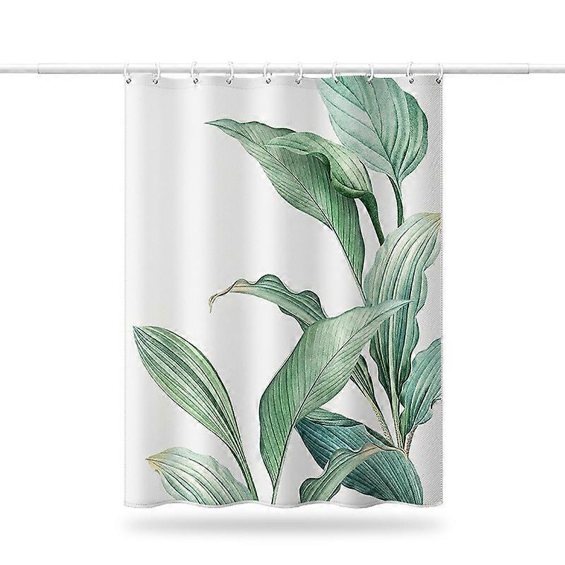 Leaf print shower curtain waterproof