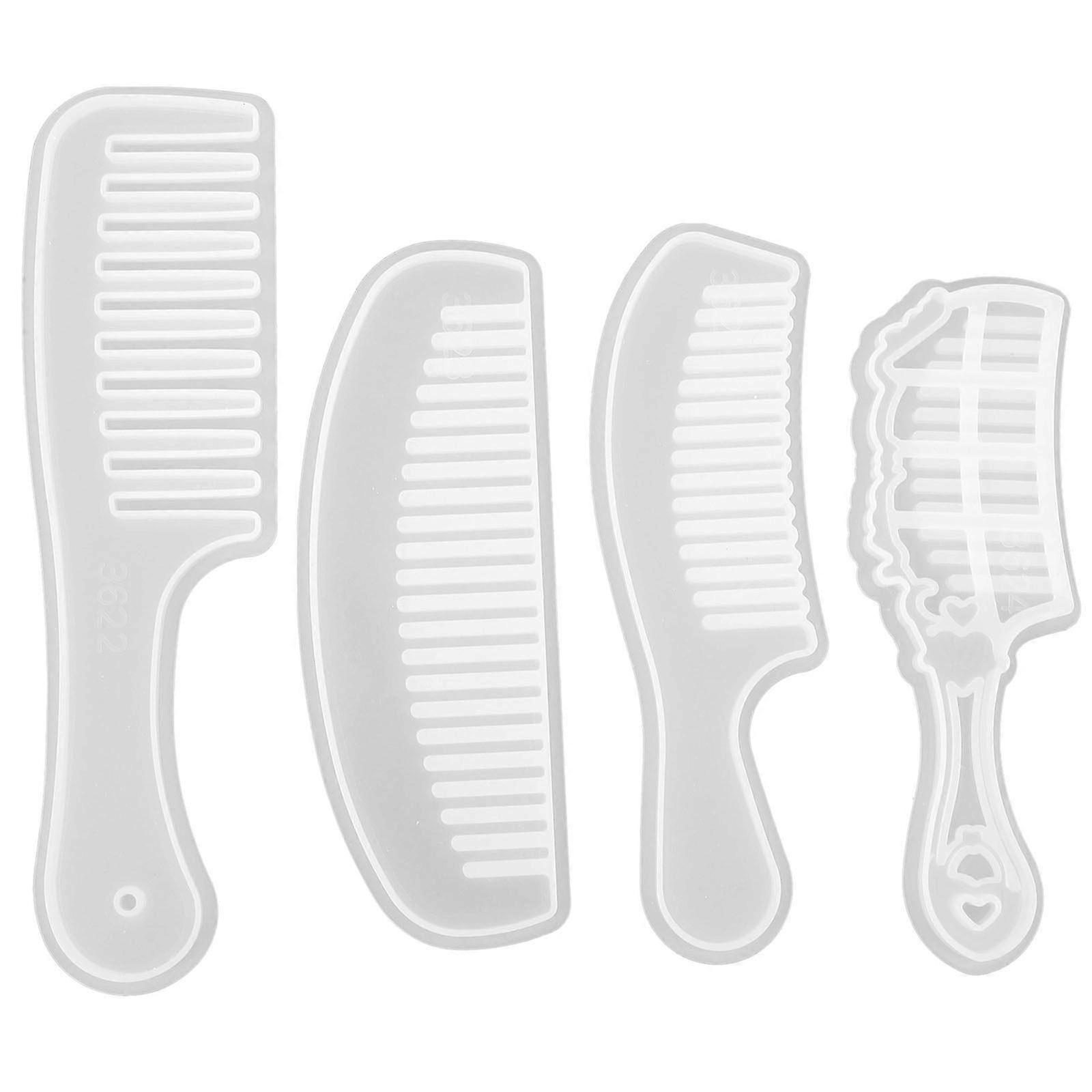 4 قطع قوالب سيليكون مشط صنع قوالب DIY مشط قوالب مشط قوالب سيليكون للمنزل