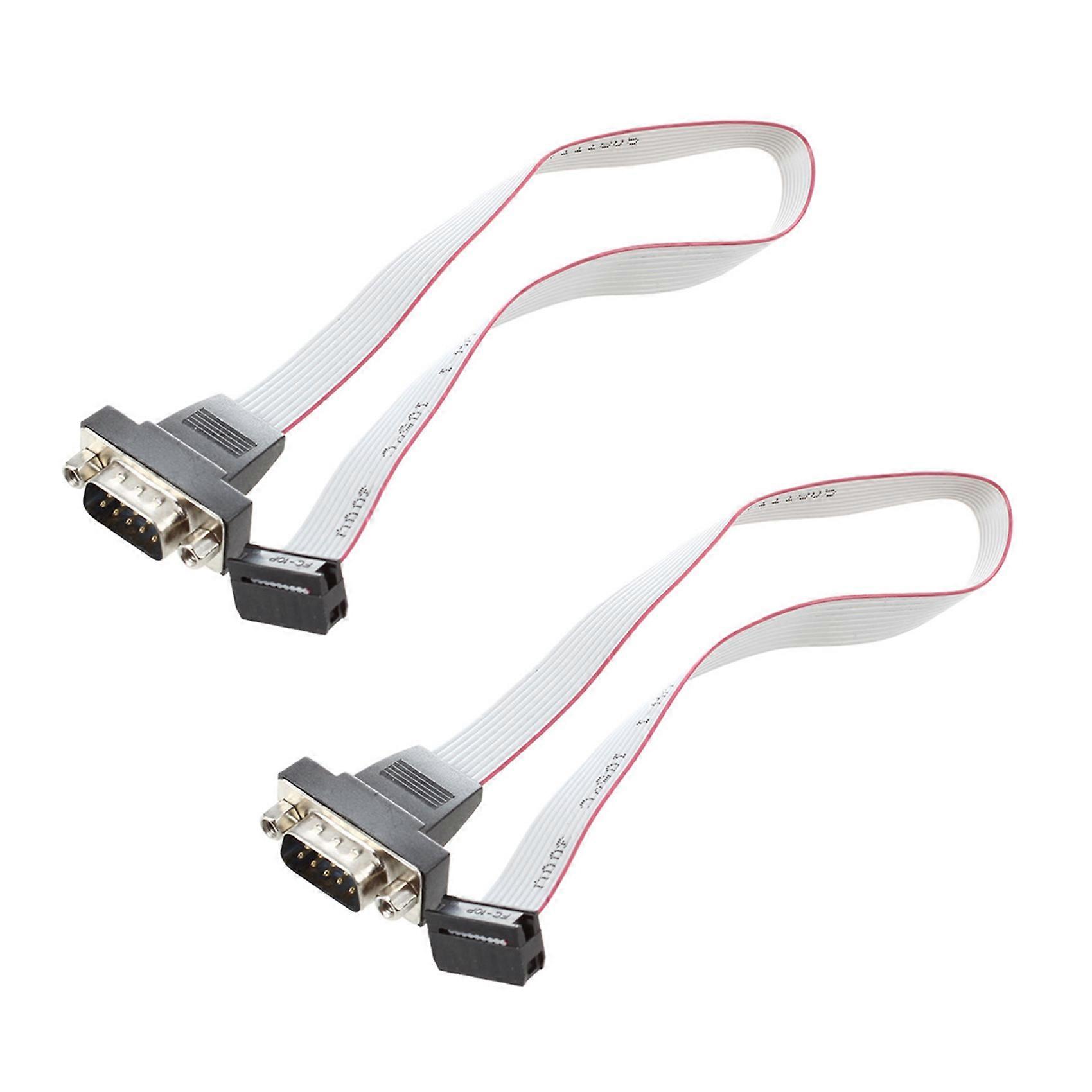 2X DB9 RS232 to 10 Pin Ribbon Cable Connector Adapter