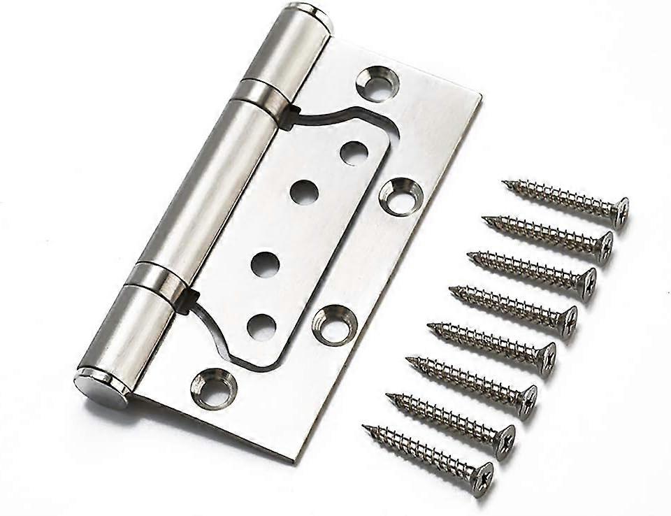 4x Stainless Steel Hinges, Rectangular Leaf 100mm Door Hinges