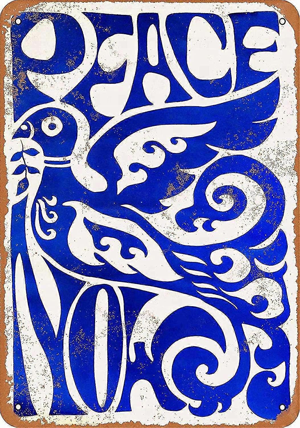 8x12 polegadas OU 12x16 polegadas sinal de metal - Paz estilizada agora - Vintage Wall Decor Art Mode 4300