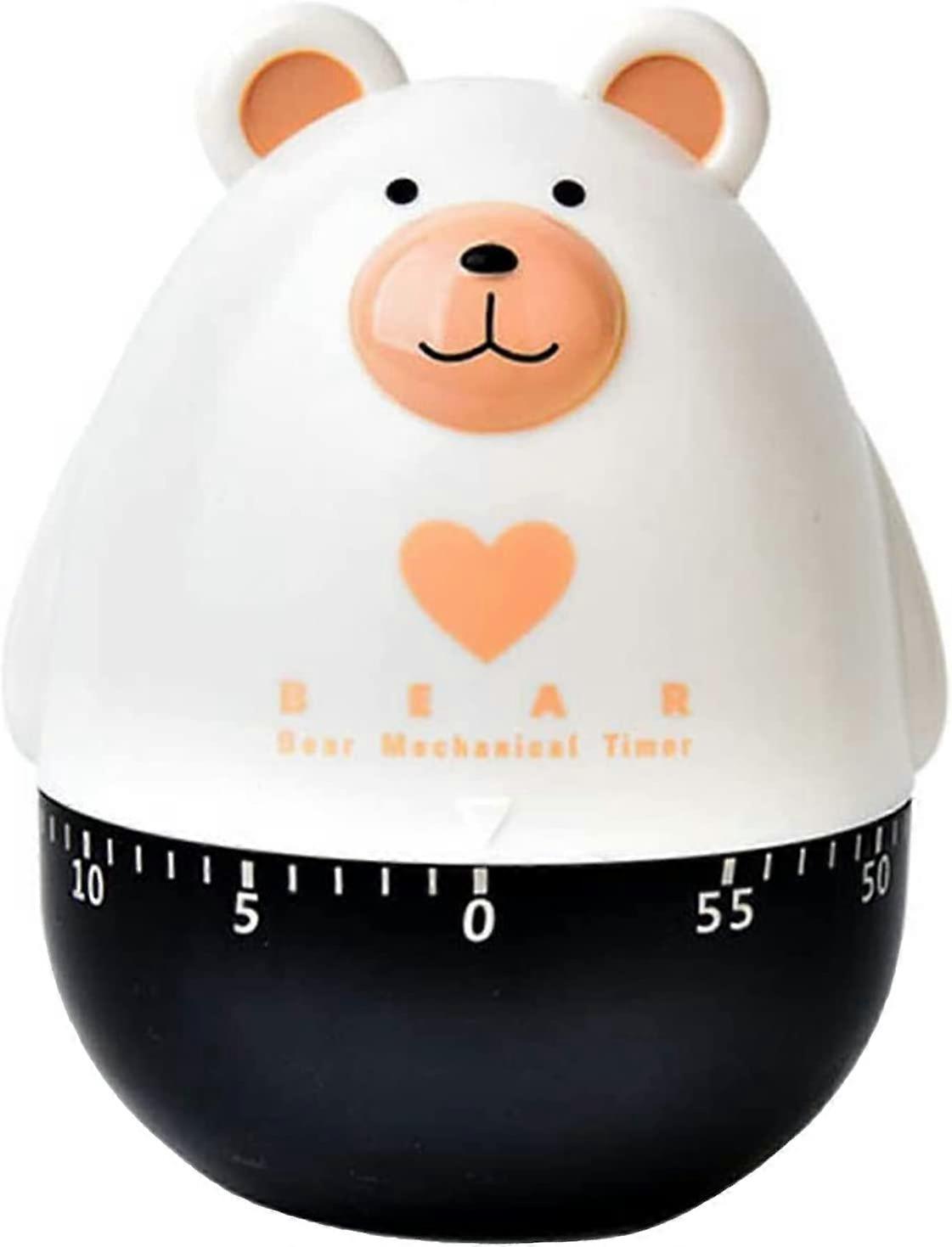 Abs Cooking Mechanical Timer 55 Minutes Mechanical Timer Manual Shaped Kitchen Timer Cute Animal Timer Cooking Tool Timer for Cooking Timing Tool(Whit