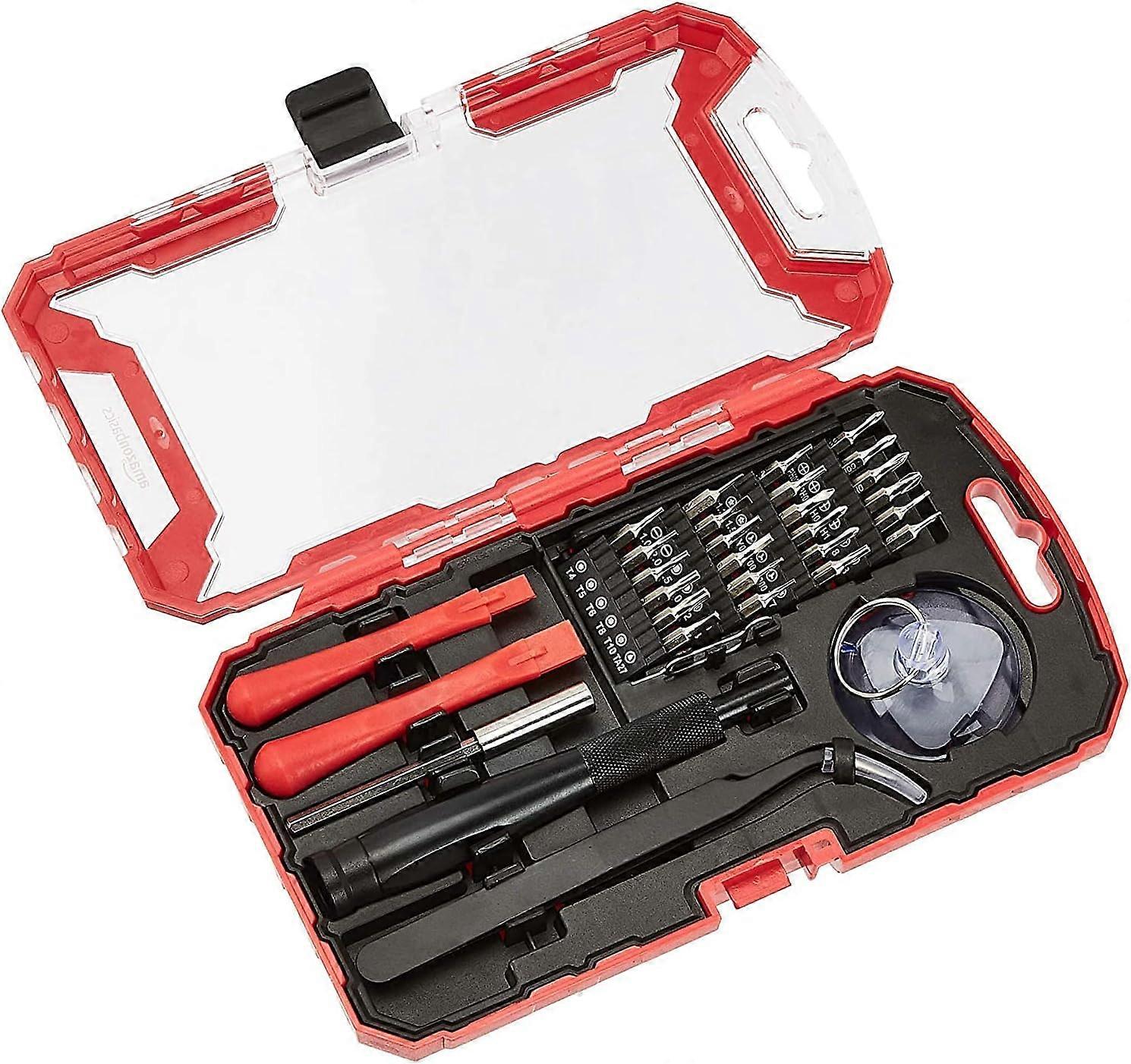 32-piece screwdriver set for electronic repairs, Black Red