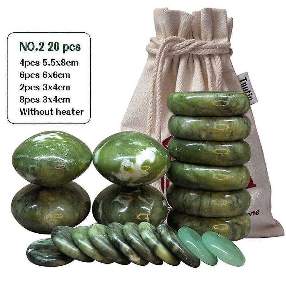 翡翠釉薬セラピーホットストーンマッサージセットマッサージャーバックヘルスケアストーン