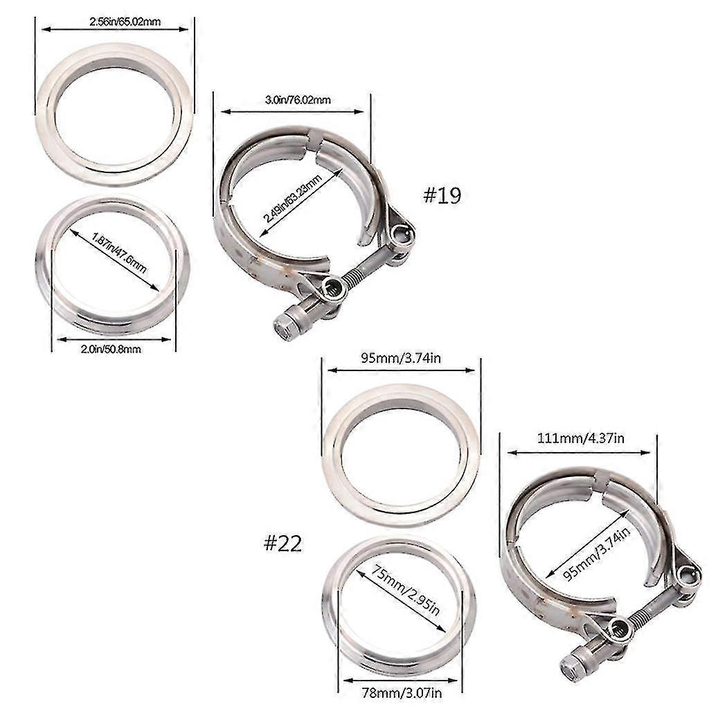3 V Band Clamp Exhaust V Band Turbo Housing Stainless Steel Turbo Clamp Kit Male Female Flange Kit - China Pipe 3 Inch V Band Clamp - Foto 8