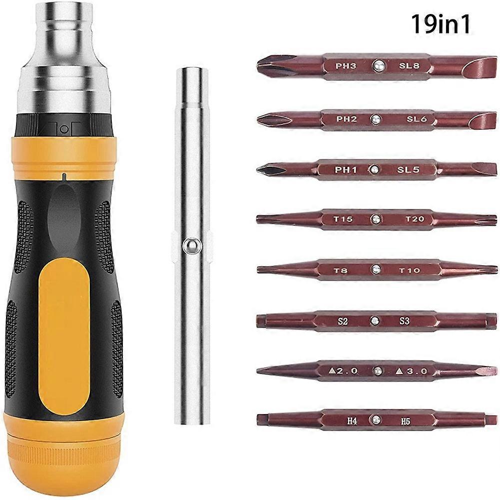 19 In1 Creative Ratchet Mini Screwdriver Bit Portable Multi-Function Tool Set Replaceable Ratchet Screwdriver Drill Bits Set