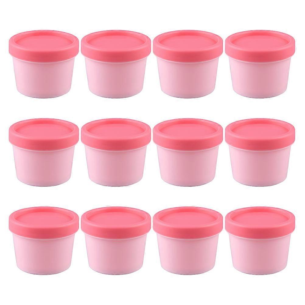 12Pcs Empty Ice Cream Jars Facial Mask Containers Refillable Cream Jars with Lids
