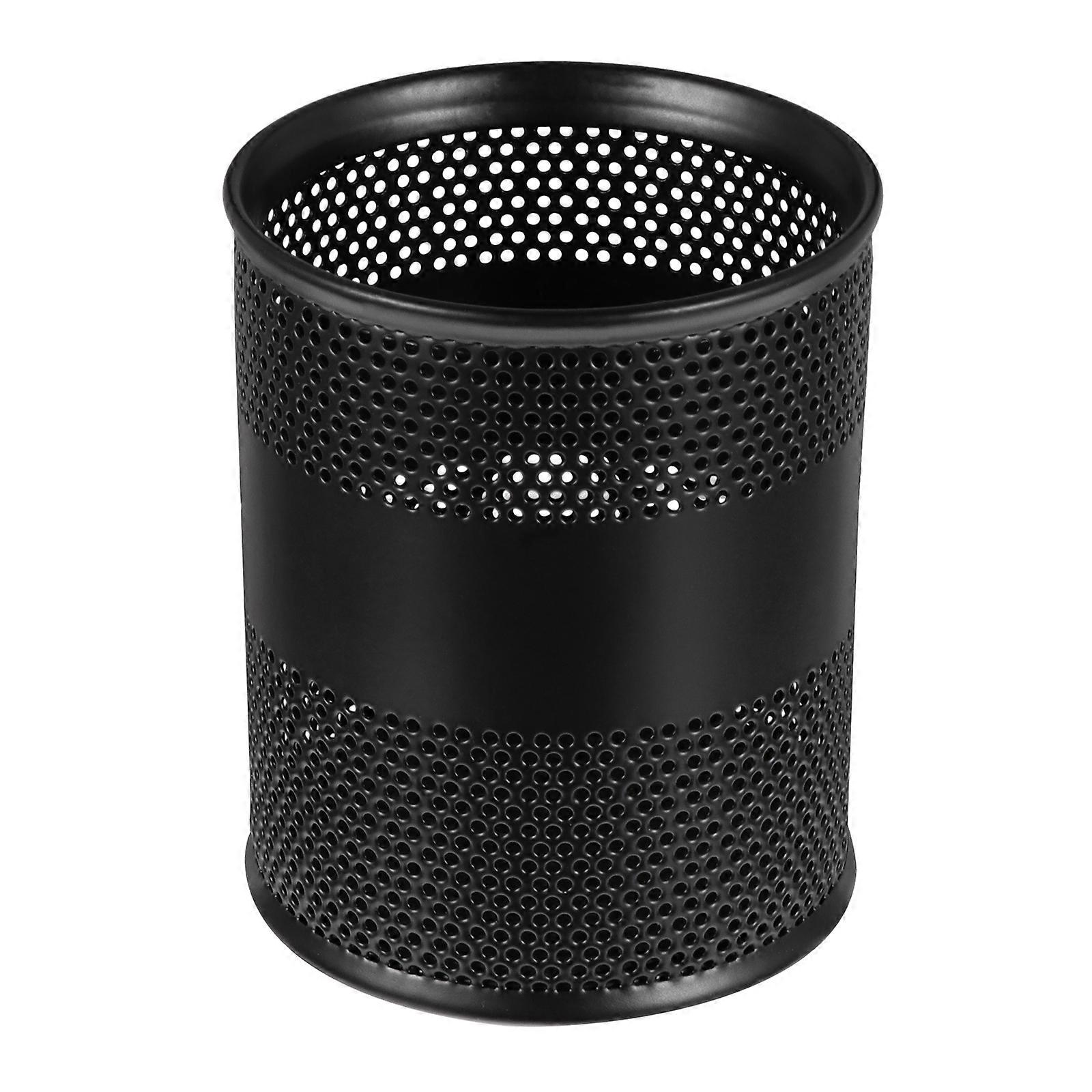 1Pc Durable Storage Box Desktop Round Punching Penrack Brush Pot for Office