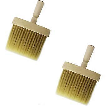 Spazzola per polvere del collo Setole in nylon in legno Salon Spazzola da barbiere Spazzola per il collo Spolverino per parrucchieri Strumento di pulizia del salonelog2pcs