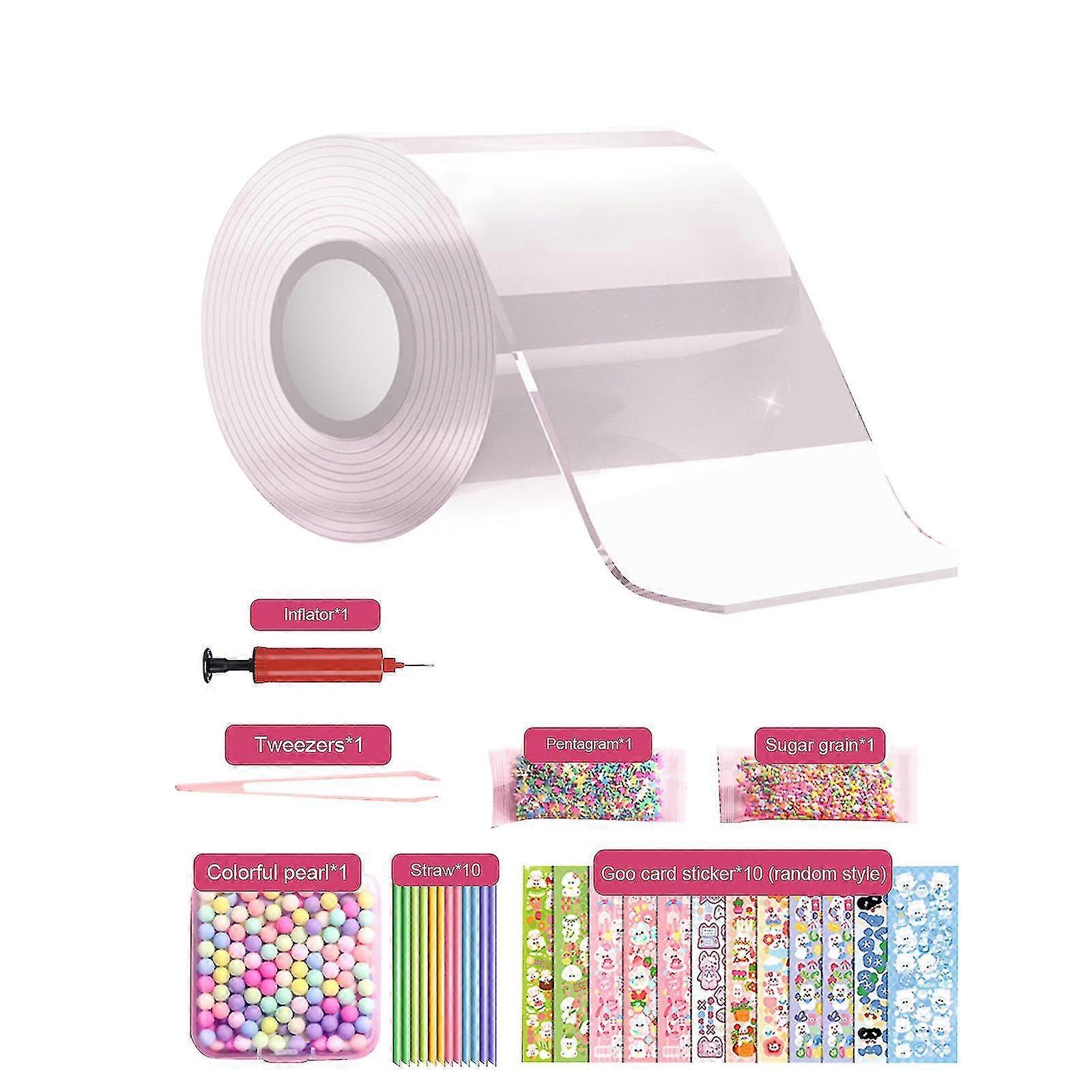 Nano Tape Bubble Kit For Kids With Step-by-step Video Tutorials, Nano Double Sided Adhesive Gel Grip Traceless Tape