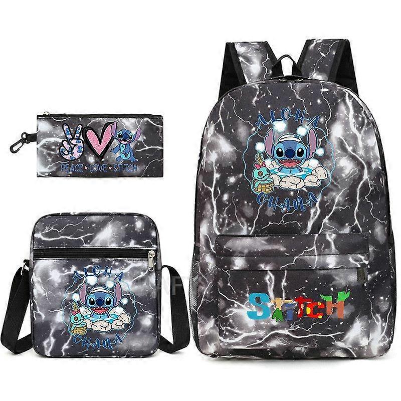 3pcs Sets Canvas Schoolbags Lilo and Stitch Girls Women Backpacks Laptop Backpack For Boys School Bags Travel Bagpack Mochila