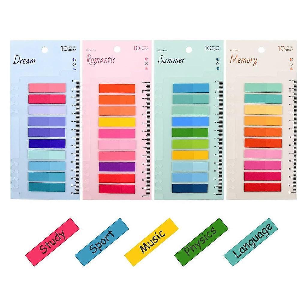Colorful Index Label Stickers with Binder Scale Ruler Reading Stickers Bookmarks File Tabs for Planner Calendar Laptop