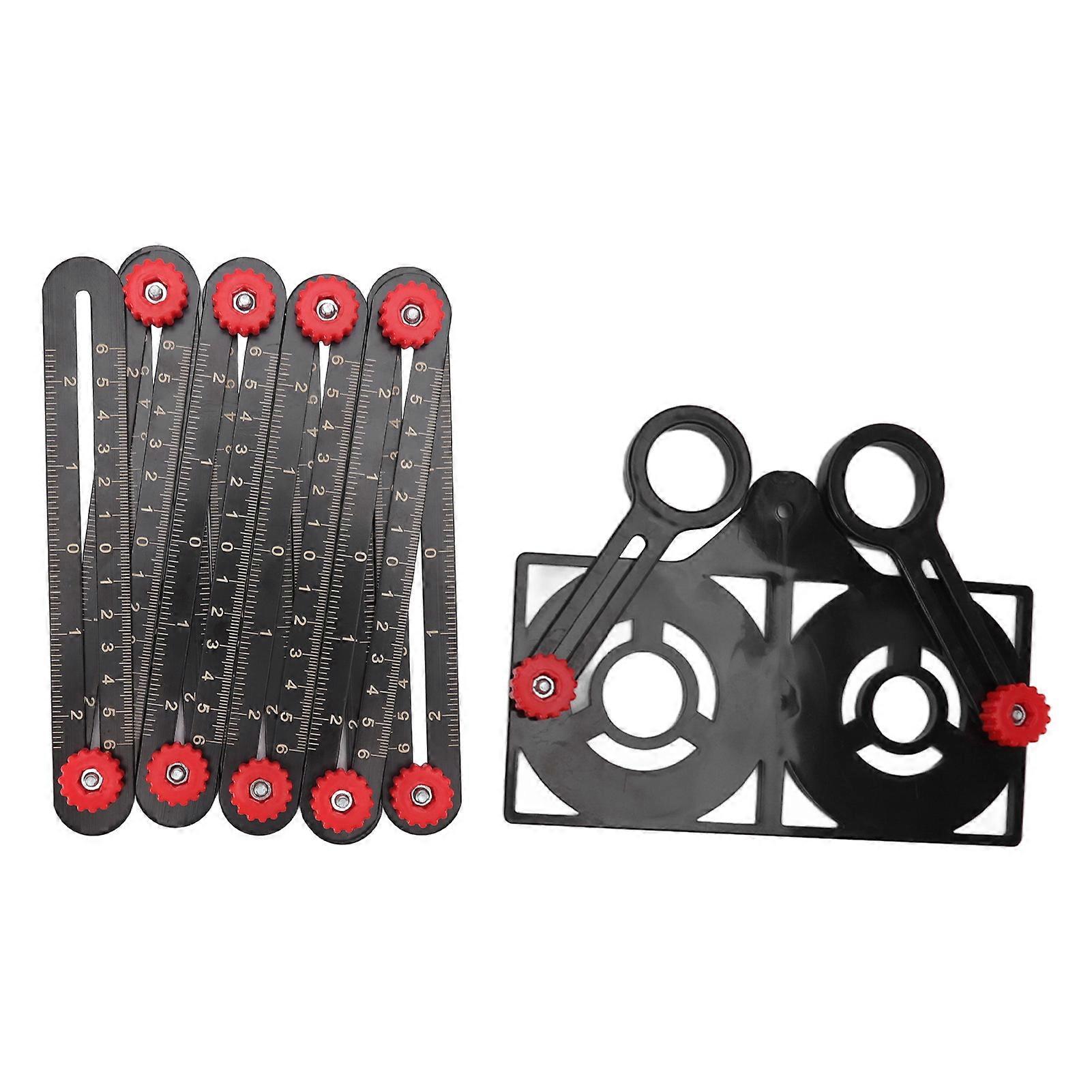 Aluminum Alloy Multi Angle Measuring Ruler with Drill Locator Tile Holes Opening Locator Measure Tool for Engineering 9 Fold