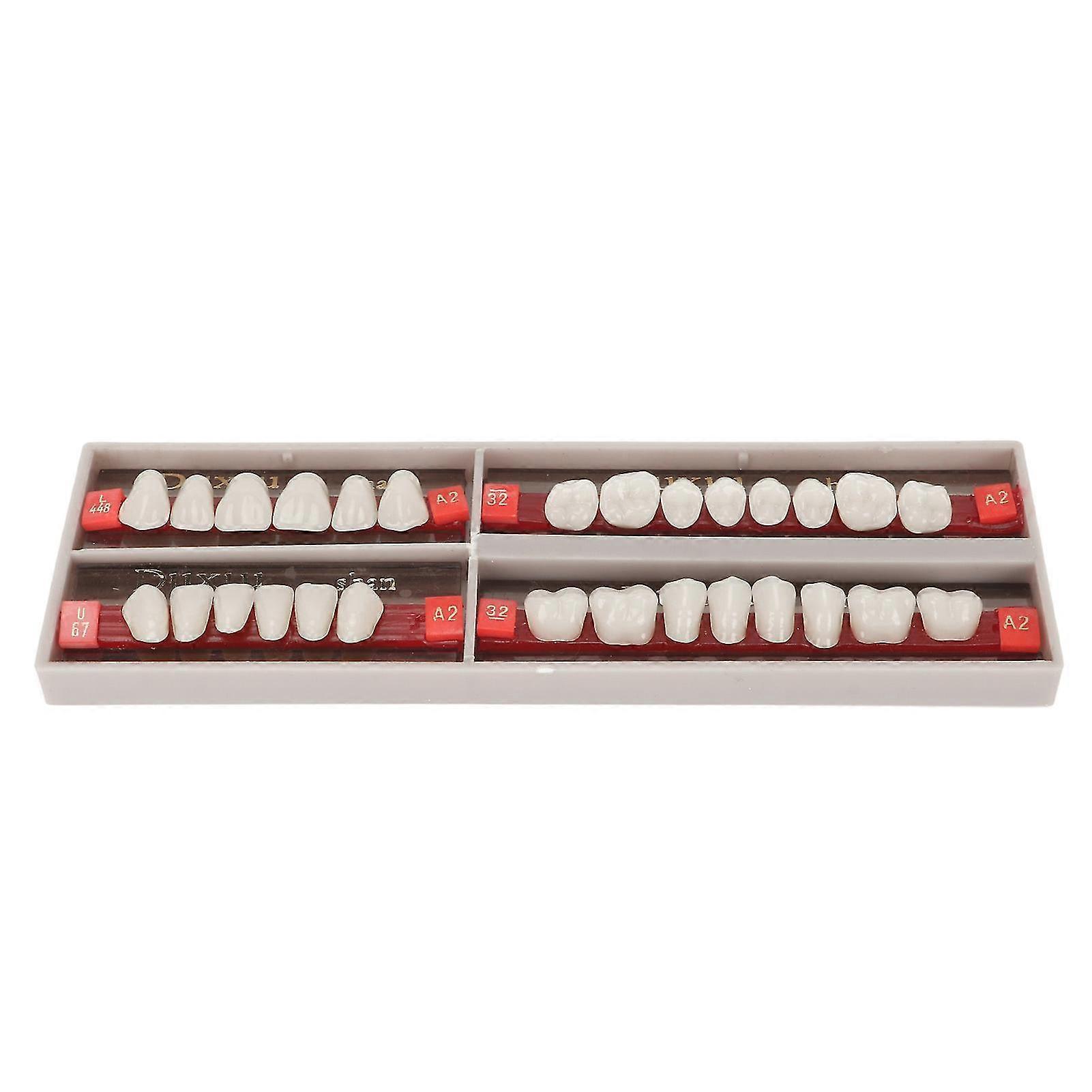 28pcs A2 Resin Halloween Teeth Synthetic Resin Tooth Denture False Teeth For Halloween Horror Prop