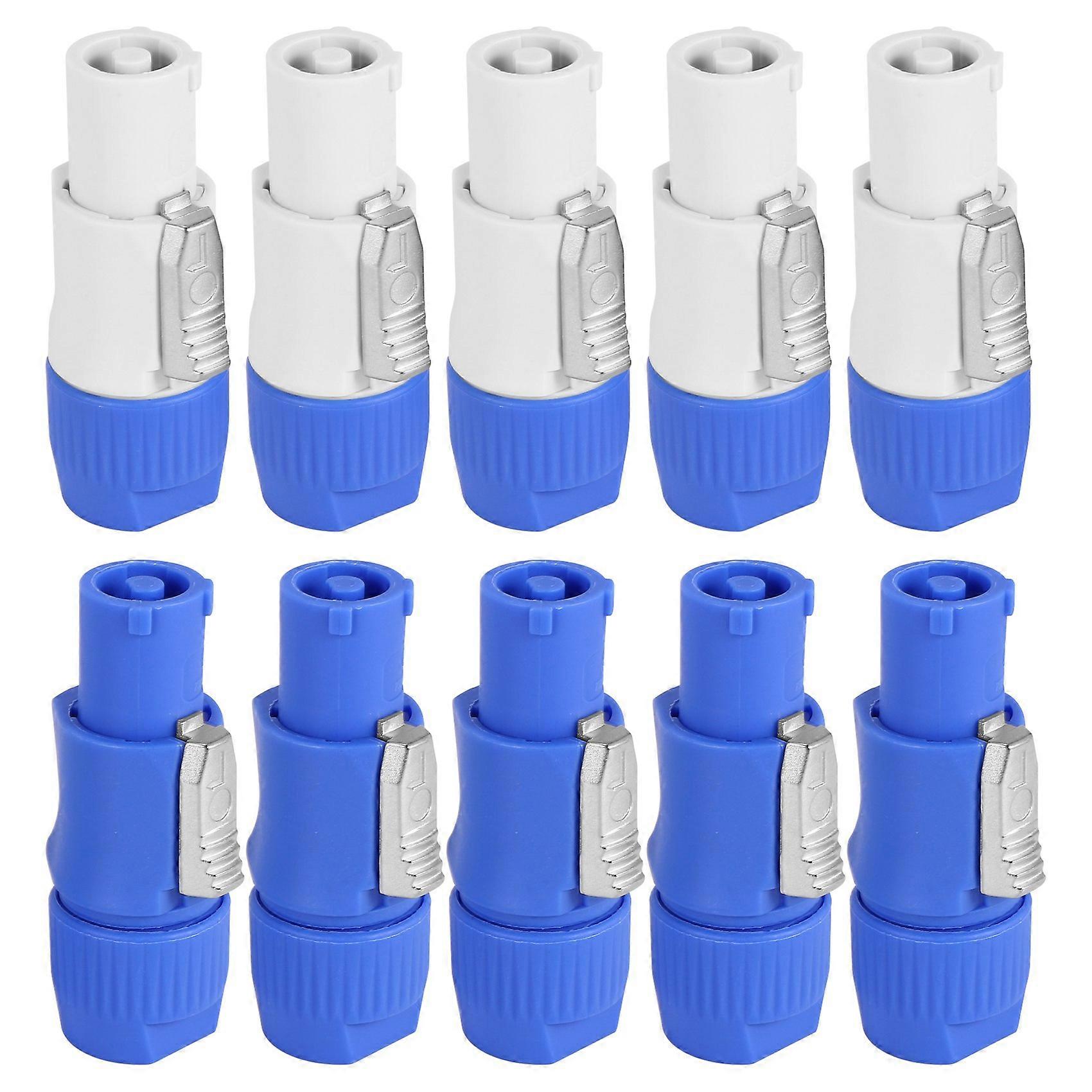 10Pcs/Lot Nac3Fca Speakon Plug 3 Pin Male Powercon Connector 20A 250V Ac Power Plug Connector Blue And White