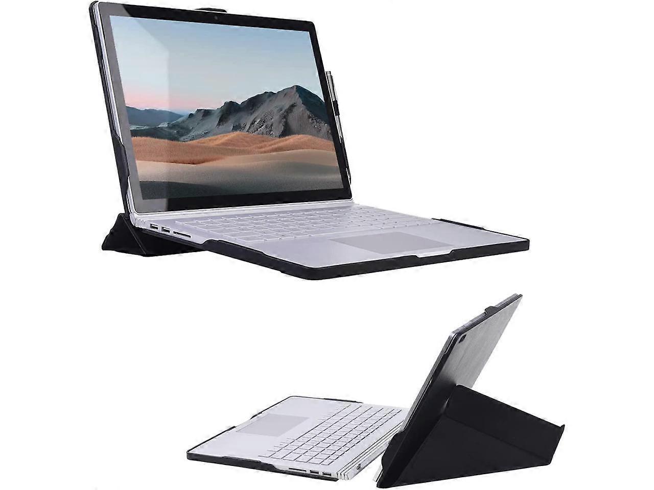 Case for 13.5 inch Microsoft Surface Book 3 / Surface Book 2 / Surface Book 1 (i5 CPU Only), PU Leather Protective Laptop Cover with Stand / Pencil Ho