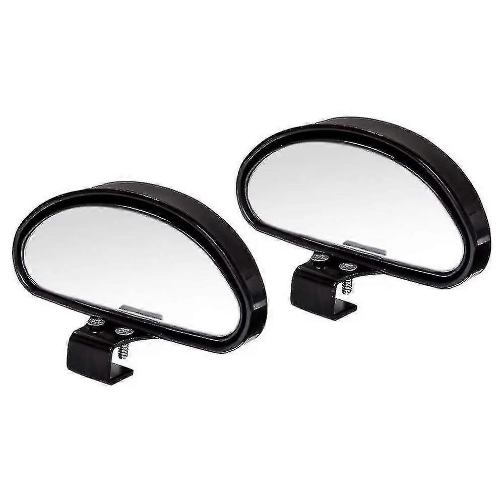Accompanied Driving Mirror Blind Spot Mirror Blind Spot Mirror Accompanied Driving Mirror For All Cars- Adjustable Angle Convex Mirror (2pcs-black) Q