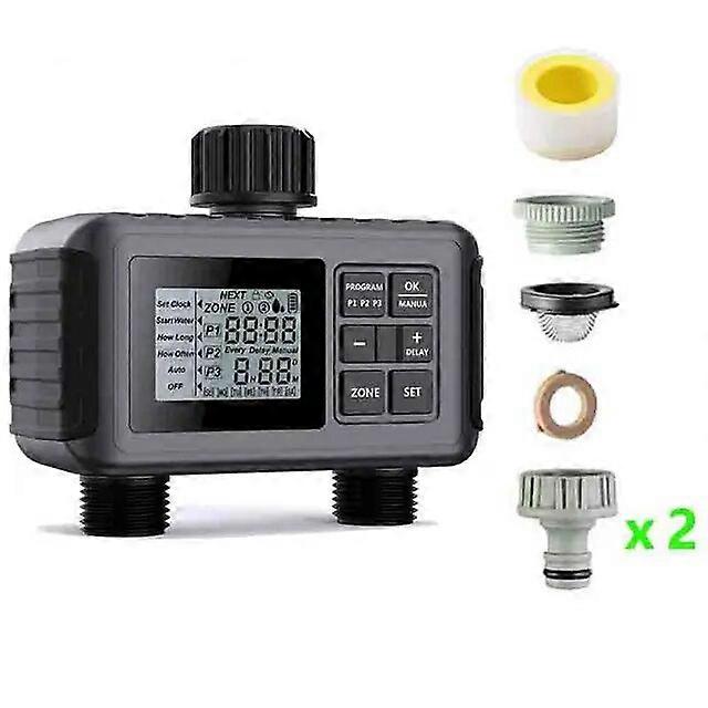 Water Timers Large Screen Display Irrigation Controller Outdoor 2 Zone Programmable Garden Water Timer Automatic Irrigation System Controller