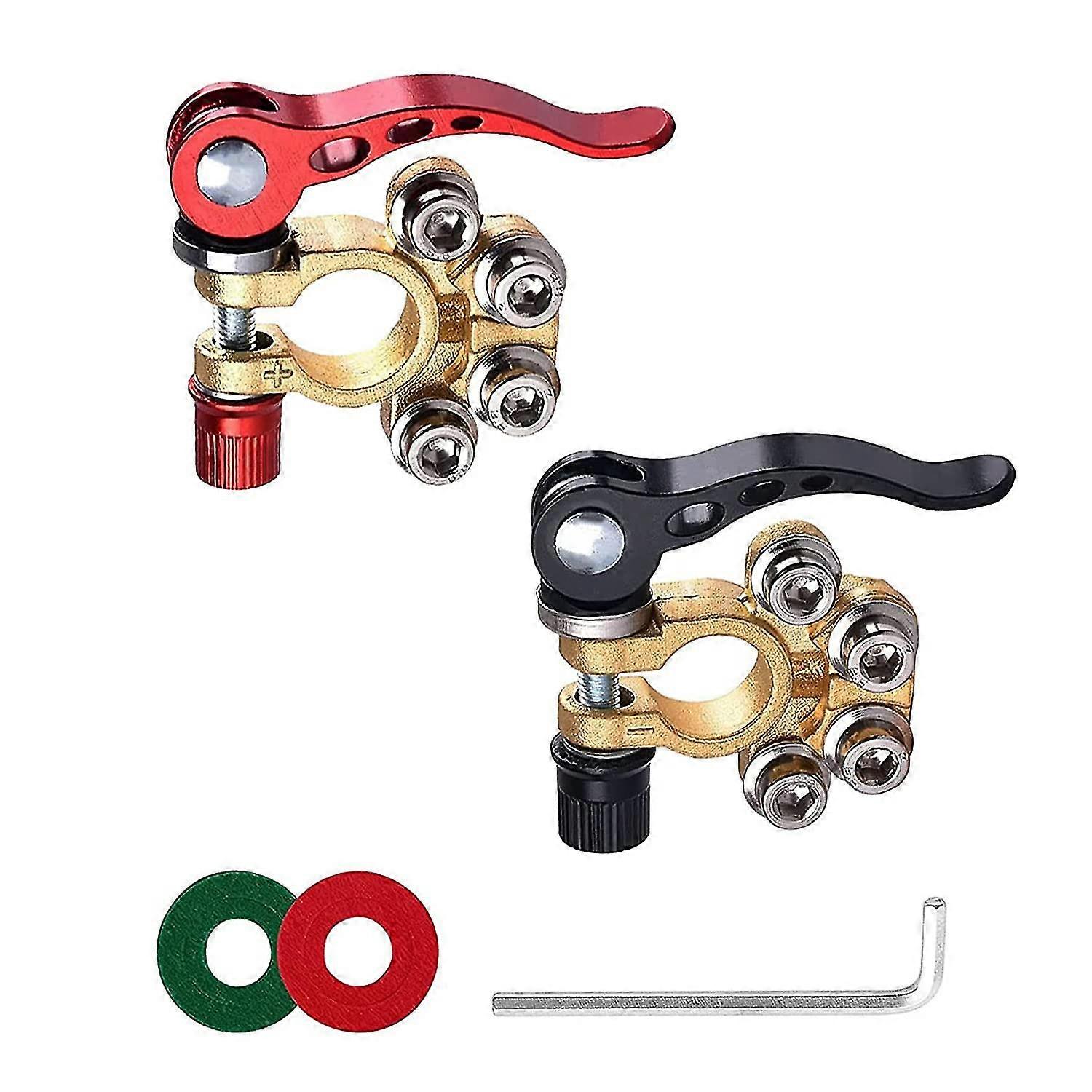 Battery Terminal, 2 Piece Battery Terminal, Positive And Negative Car Battery Terminal, Battery Terminals With Allen Key, Battery Connector Suitable F