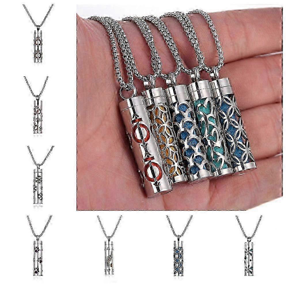 Collana con ciondolo in acciaio inossidabile per aromaterapia, medaglione, profumo, diffusore di aromi