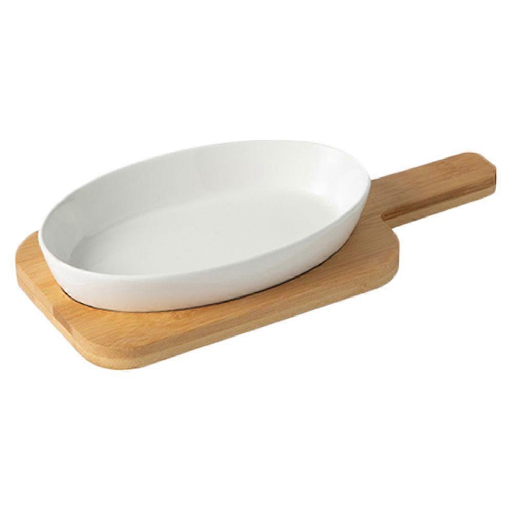 1 Set Smooth Delicate Baking Tray Oval Household Bakeware Ceramics Baking Pan