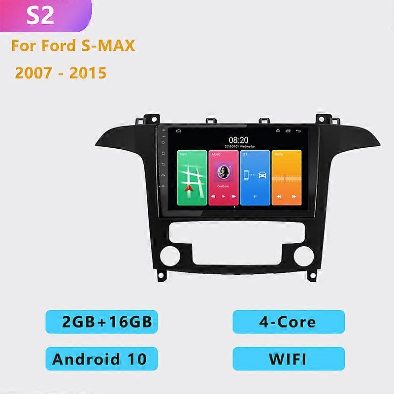 2DIN Android 10 Car Radio Stereo Multimedia Player 9 inch screen Carplay Auto BT WIFI GPS for Ford S-MAX S MAX 1 2006 - 2015