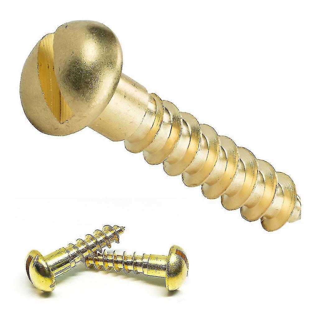 20pc Brass Wood Screws, Round Chamfer Head, Self-Tapping Woodworking Tools