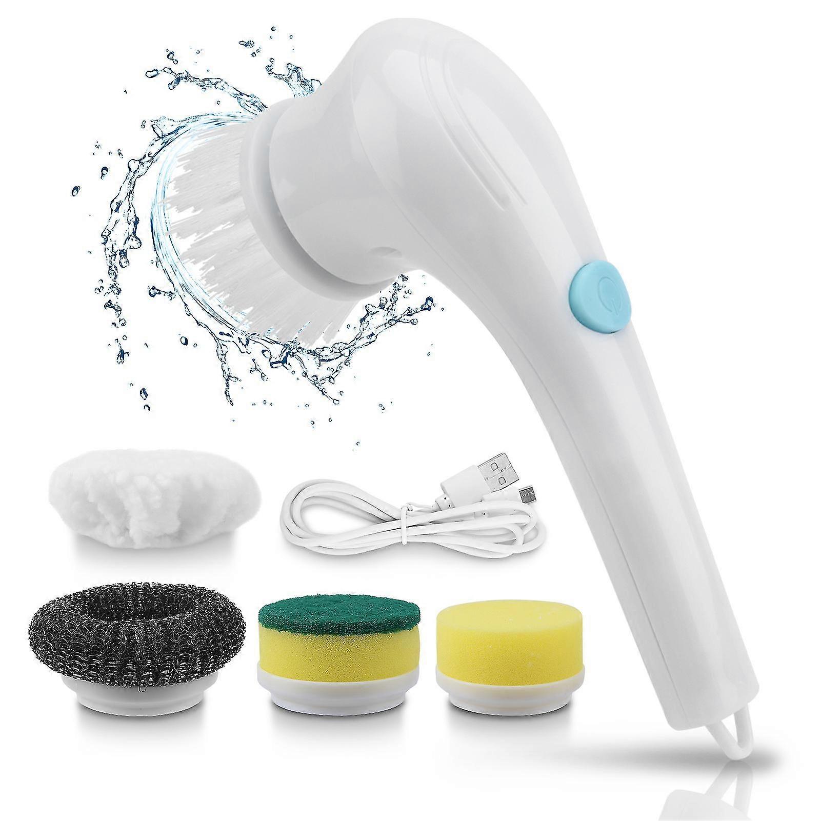 Durable Electric Spin Scrubber USB recargable Led Display 5 Brush