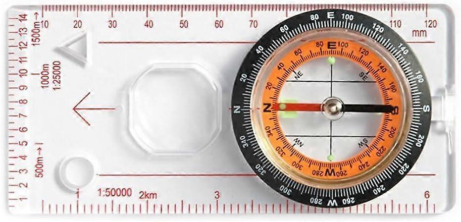 Scout Compass Ruler Magnifier Scale - Orienteering Hiking Boating Map