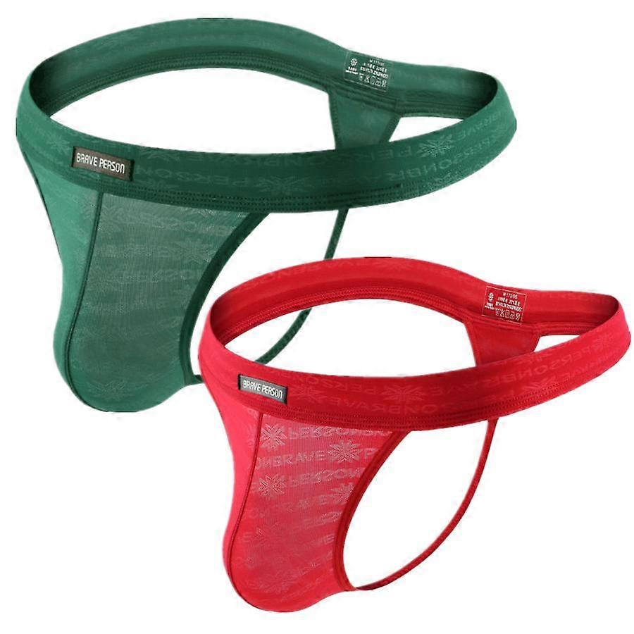 2pcs Hommes Sans Dos G-string String String Slips Sous-vêtements
