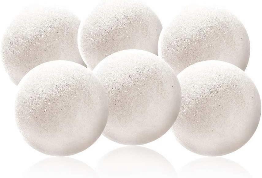 6 Pcs Wool Balls Clothes Dryer Laundry Eco Softener Dehumidification Decrease Drying Washing Time Reusable Static Free