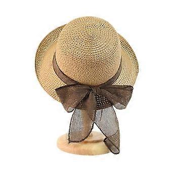 Chapéu de palha feminino Chapéu de Verão Chapéu de Palha Dobrável Uv Proteção Larga Brim Summer Beach Chapéus ao ar livre