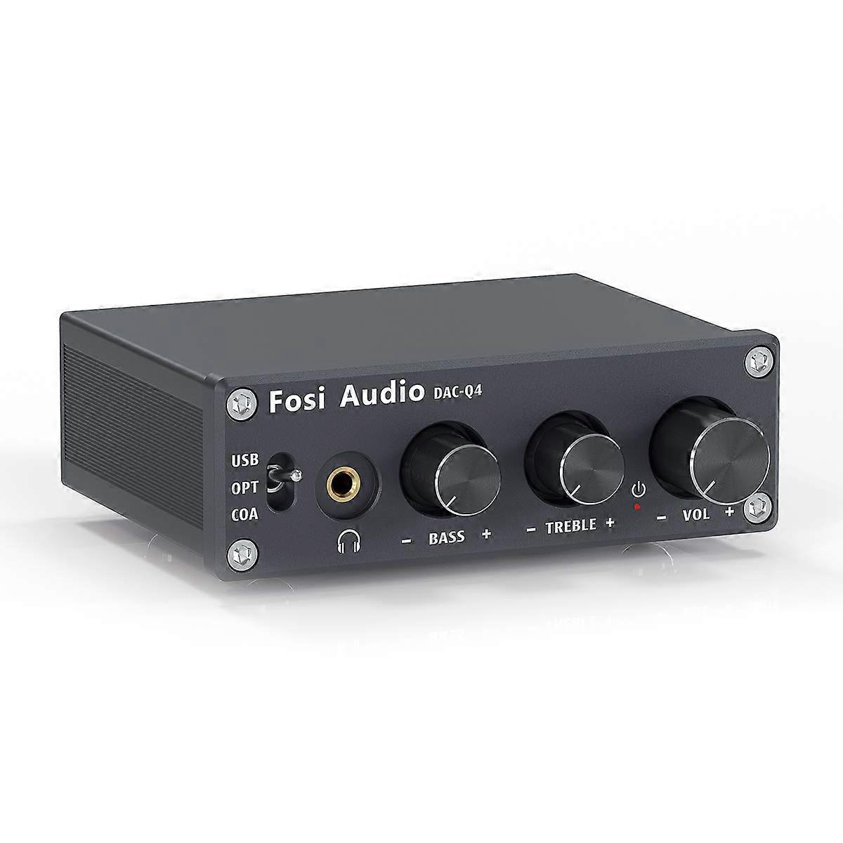 BlackFosi Audio Q4 Headphone Amplifier Mini Stereo Gaming DAC 24-Bit 192 KHz USB Optical Coaxial to RCA AUX -to-Analog Audio Converter Adapter for Hom
