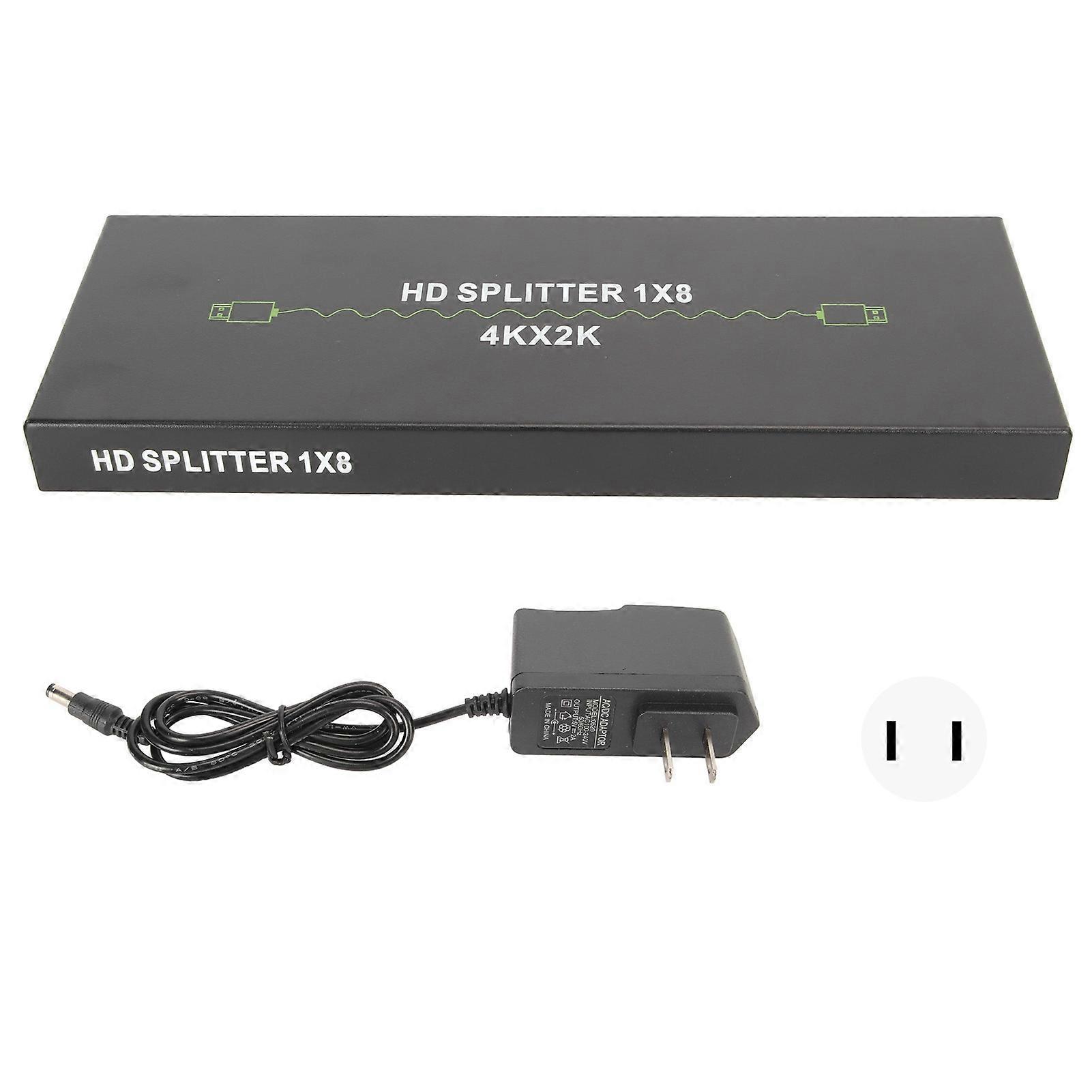 4K HD Multimedia Interface Splitter 1x8 1 in 8 Out HD Multimedia Interface Splitter Splicer Extender 100240V