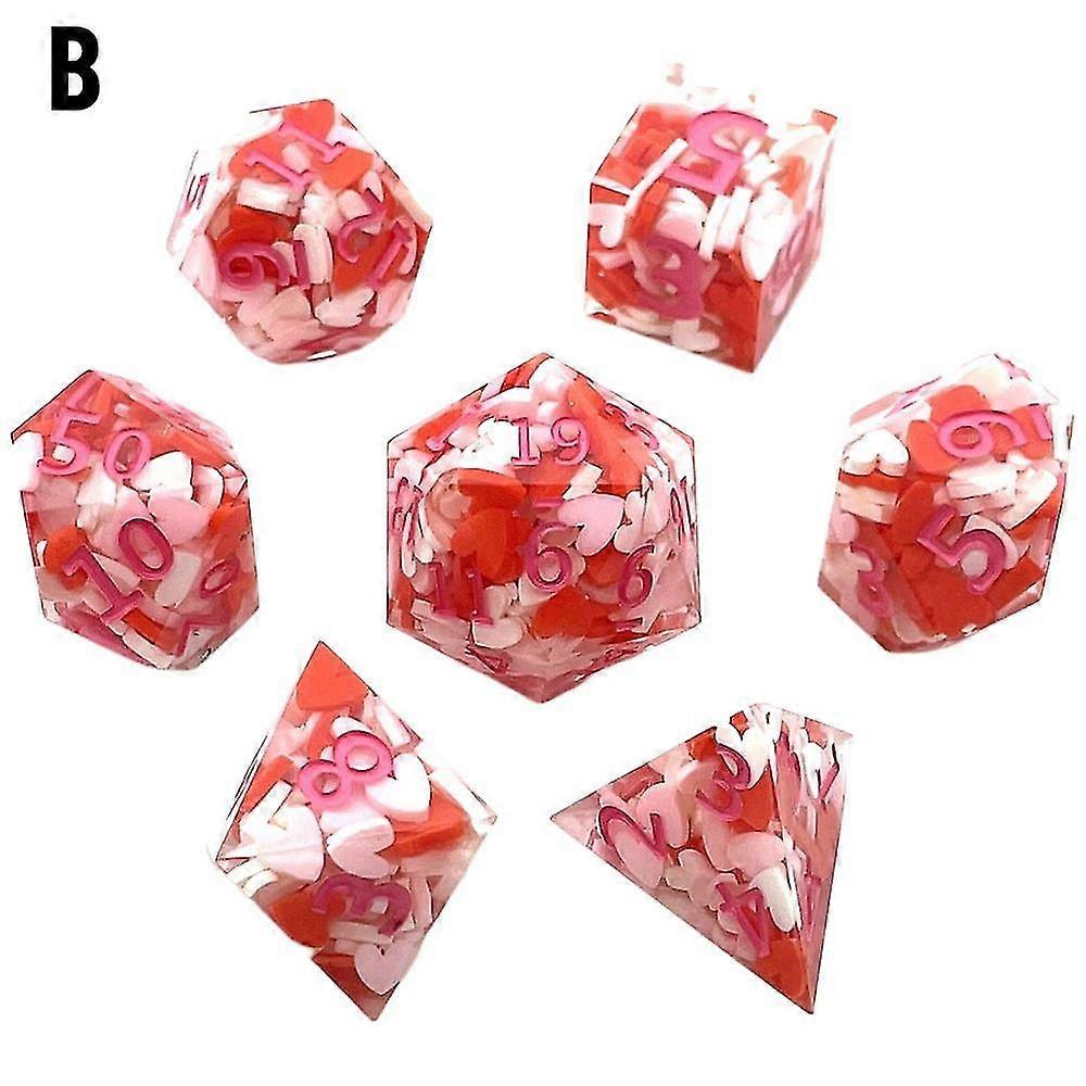 Liquid Core Dice Set Polyhedral Dnd Dice With Sharp Edge Resin D6 D20 Dice D&d Rpg Board Game Dices Gift Table Games Accessory