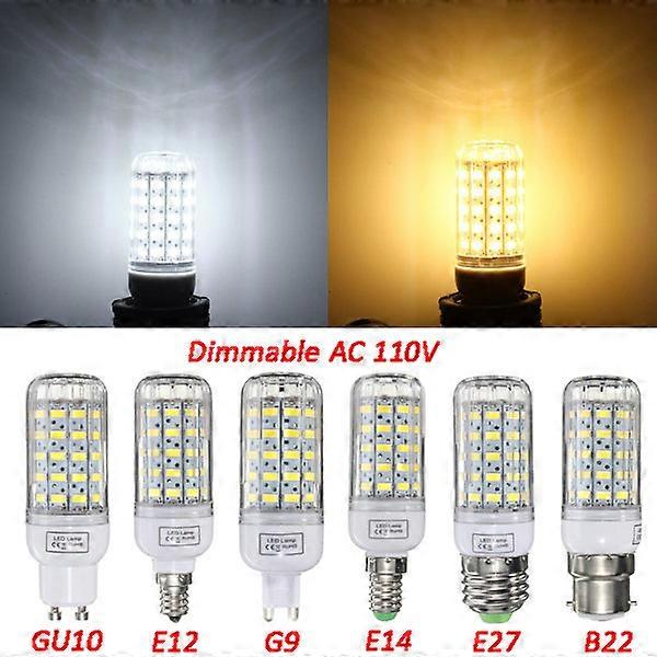 E27/e14/e12/b22/g9/gu10 Dimmable 6w Ac110v Led Bulb White/warm White 60 Smd 5730