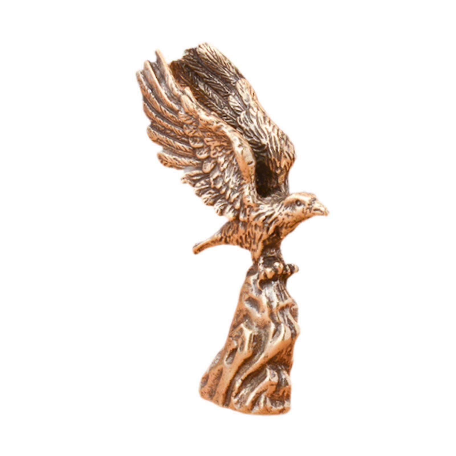 Eagle Statue Desk Ornament Cute Copper for Car Dashboard Bookcase Shelf Home
