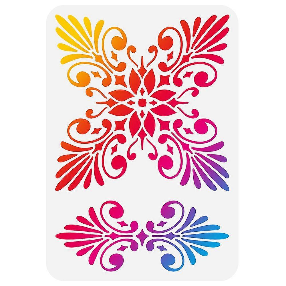 Ceramic Tile Border Stencil Template 8.3x11.7 inch 2 Styles Reusable Tile Stencil Plastic Tile Floor Pattern Painting Stencil Reusable Stencil for Flo