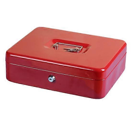 Metal Money Shockproof with Lock And 2 Box Keys Fireproof Cash Safe Box Anti-theft Secure Multi Compartments Storage