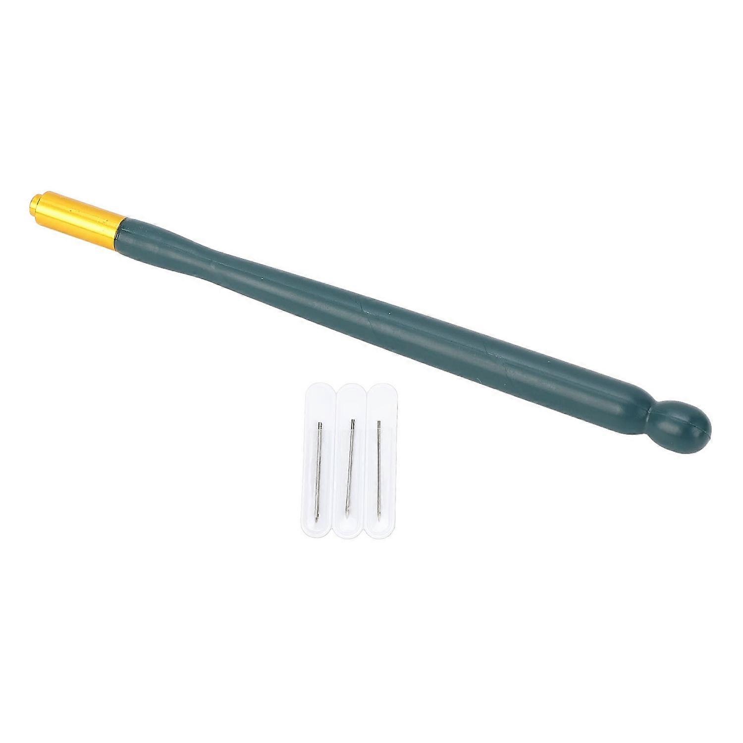 خطاف كروشيه للتطريز بمقبض بلاستيكي متعدد الوظائف أداة تطريز بالخرز باللون الأخضر الداكن