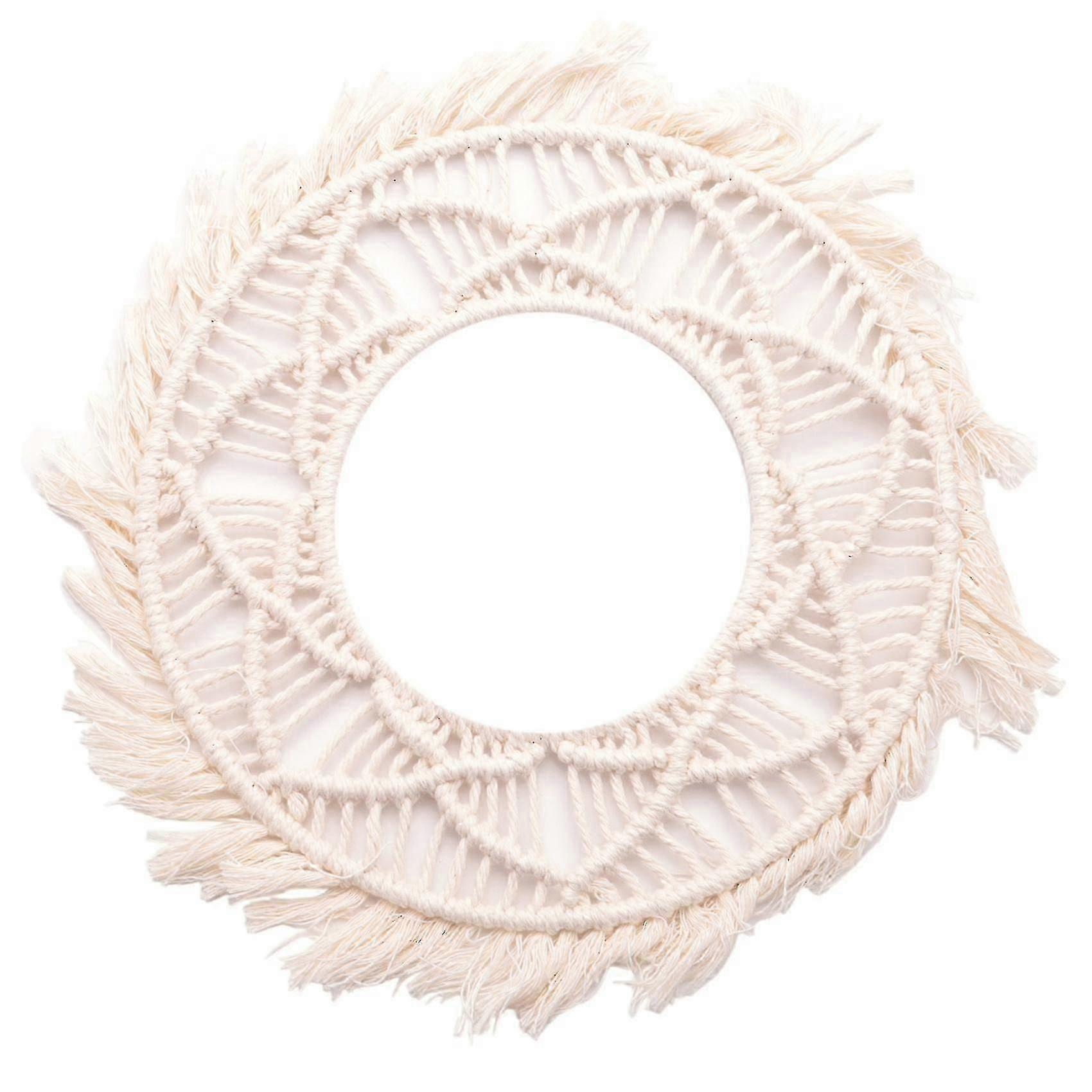 Boho Veggspeil Ramme Billedvev Håndlaget Vevd Makrame Bakteppe Veggramme Billedvev Stue Dec -ZHENV