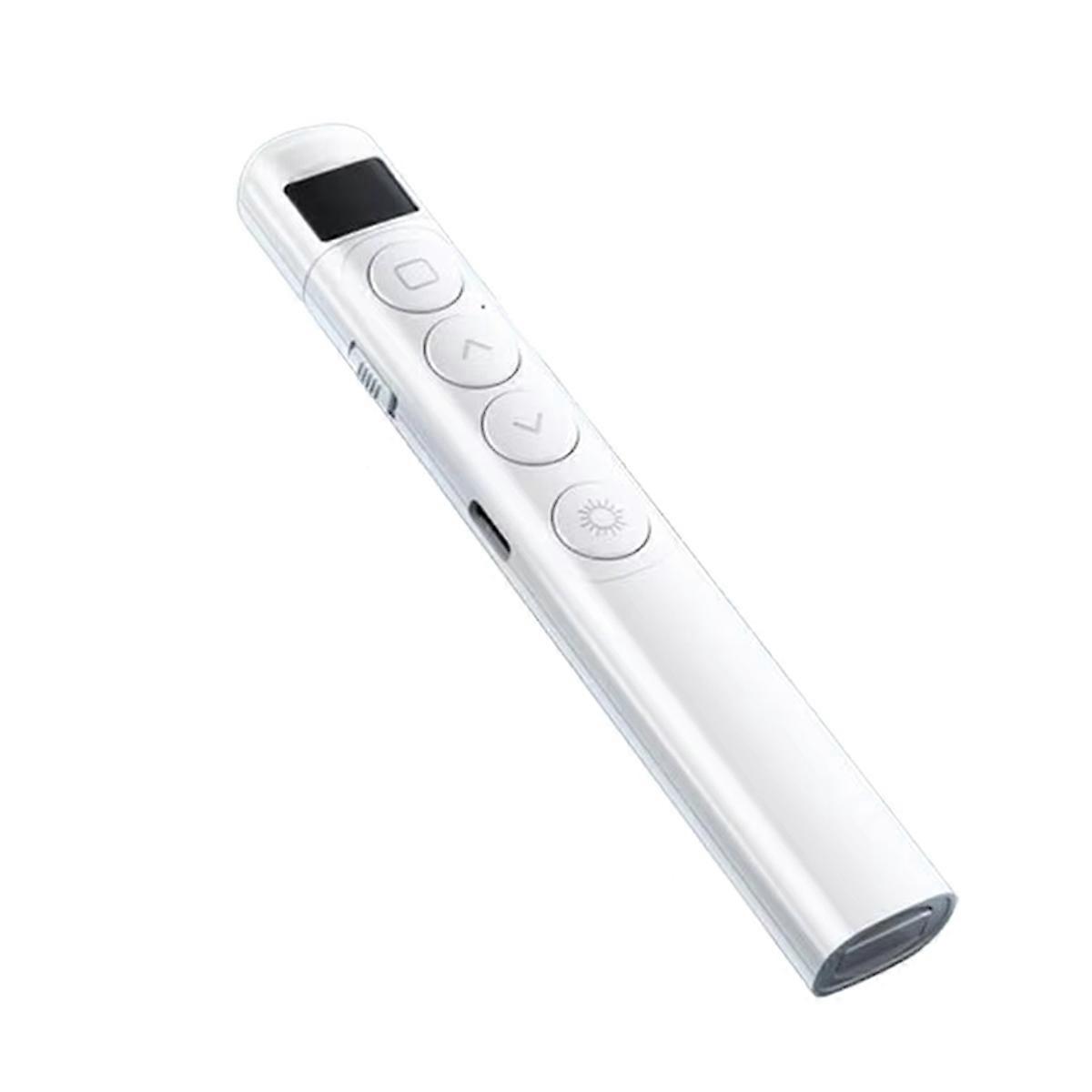 Wireless Page Turning Pen Sensitive PPT Stylus Pen Slide USB Pointer Infrared Remote Control for Projector White