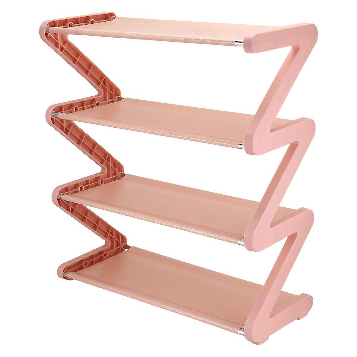 Simple Household Shoe Storage Artifact Z-Shaped Shoe Rack, Cute Shoe Rack Multi-Layer Assembly Shoe Rack B