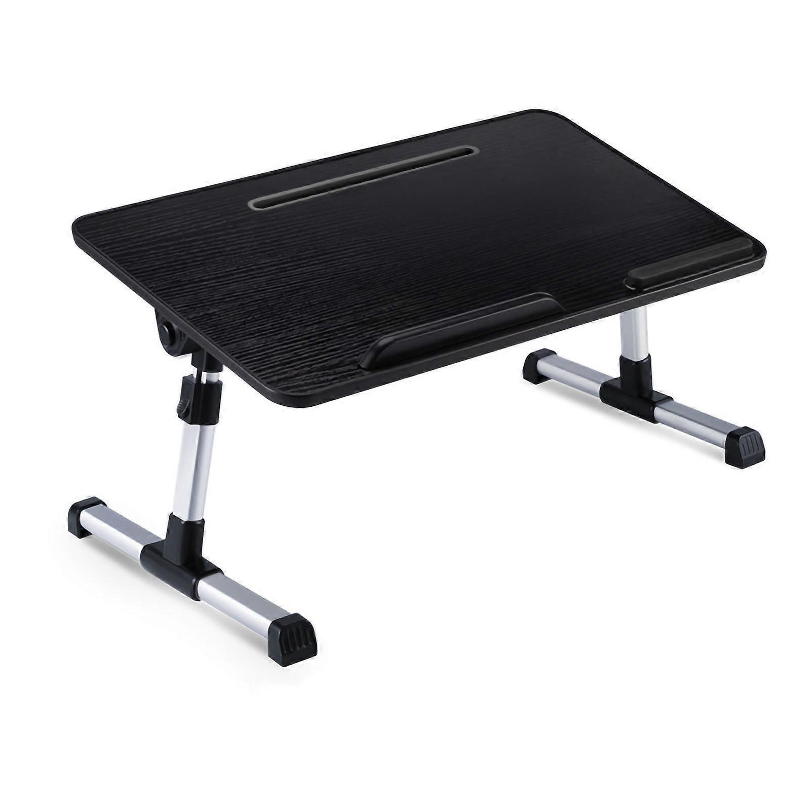 Bed Folding Table Aluminium Alloy Skid Resistance Double Baffle Lap Standing Desk for Home Dormitory