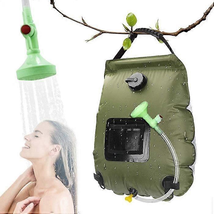 RANJIMA Solar Camping Shower - 20L - with Temperature Indicator - Portable - for Camping, Beach, Garden, 19